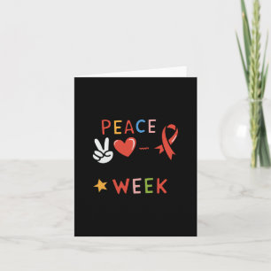 Cartão Red Ribbon Week Peace Love Cure Drug Free Say No T