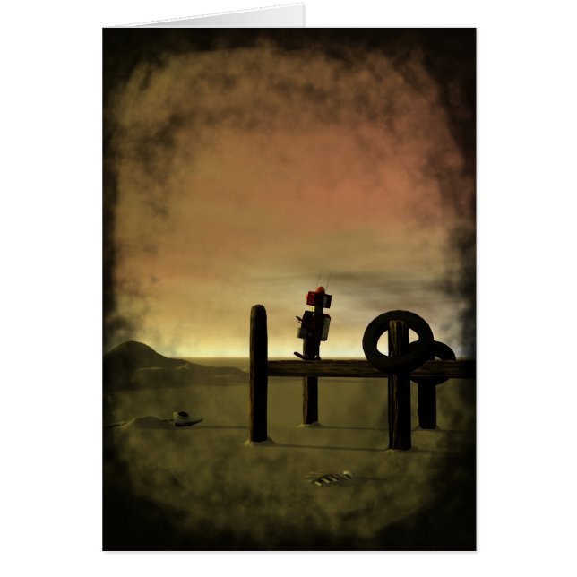 Cartão Red Robot Pequeno (Frente)