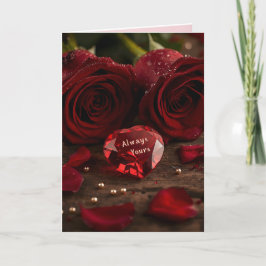 Cartão  Red Rose Romantic Valentine Love Greeting Card