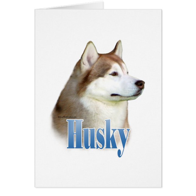 Cartão Red Siberian Husky Name (Frente)