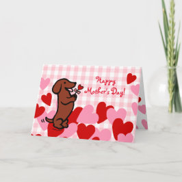 Cartão Red Smooth Haired Dachshund