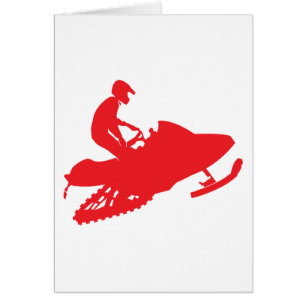 Cartão Red-Snowmobiler