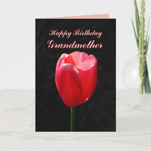 Cartão Red Tulip Feliz Aniversário Avó