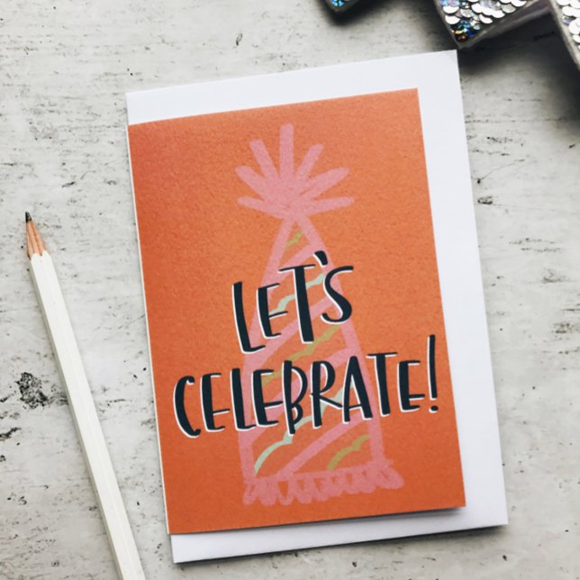 Cartão Red Vamos Celebra o Chapéu de Aniversário (Criador carregado)