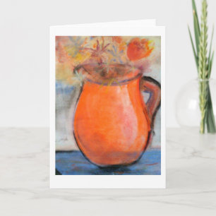 Cartão Red Vase Note Card in Brad Hines Pastel Painting