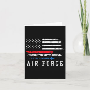 Cartão Red White Blue Air Force Flyover Proud American In