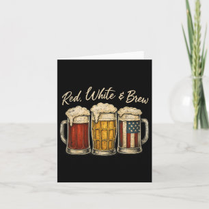 Cartão Red White E Beer Usa 4 De Julho Bebendo Presente _