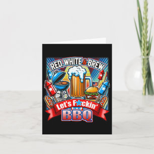 Cartão Red White E Churrasco 4 De Julho Bandeira American