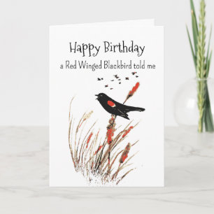 Cartão Red Winged Blackbird Personalidade Birthday