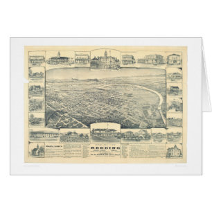 Cartão Redding, mapa panorâmico do CA (1393A)