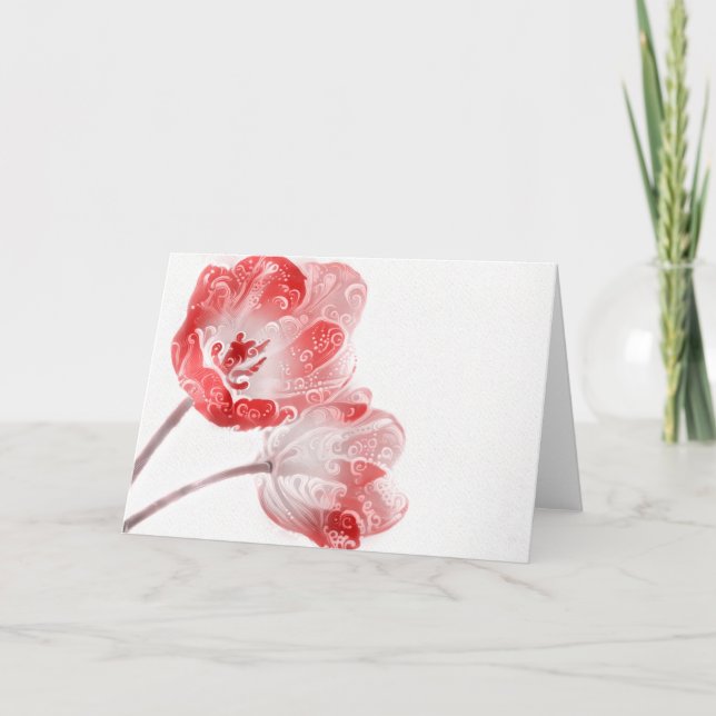 Cartão Redemoinhos da tulipa (Frente)