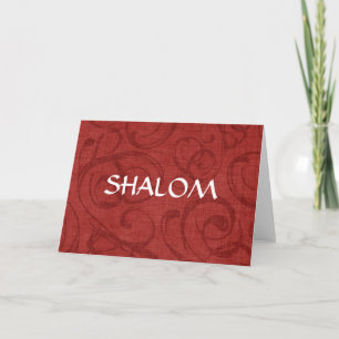 Cartão Redemoinhos do vermelho de Shalom