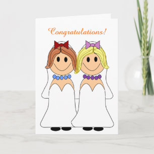 Cartão Redhead and Blonde Brides Lesbian Wedcard Card