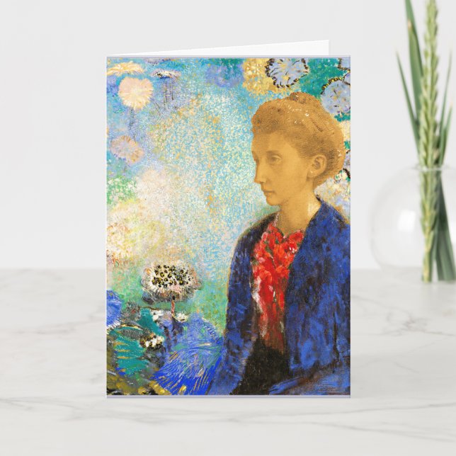 Cartão Redon - Baronne de Domecy, pintura de arte (Frente)