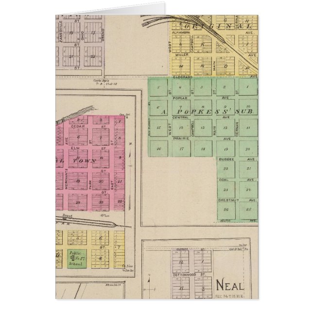 Cartão Reece, Fall River, Hamilton e Climax, Kansas (Frente)