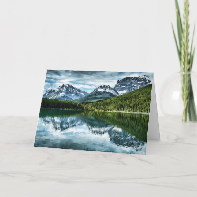 Cartão Reflexão alta do lago (Frente)