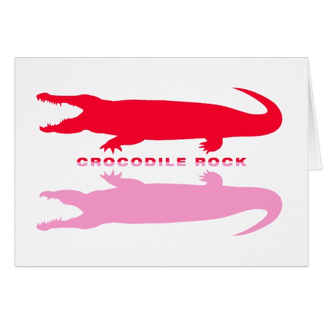 Cartão Reflexão Crocodilo (Vermelho) (Frente Horizontal)