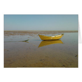 Cartão Reflexão de um barco amarelo