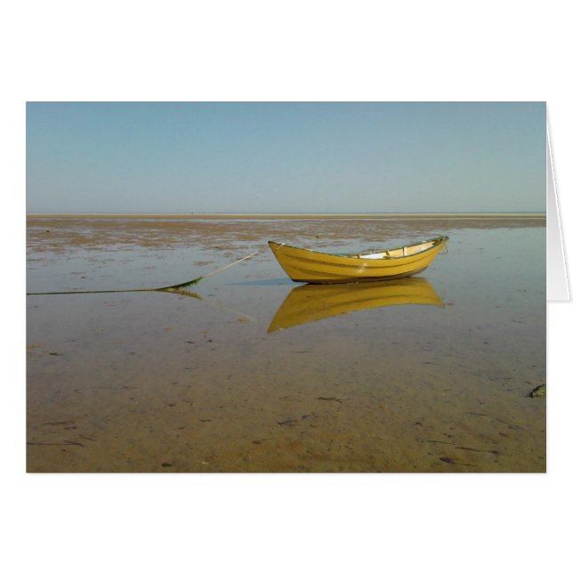 Cartão Reflexão de um barco amarelo (Frente Horizontal)