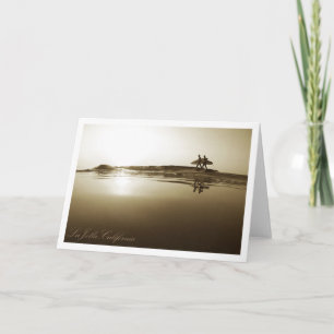 Cartão Reflexão sobre surfistas em praia nos hospitais La