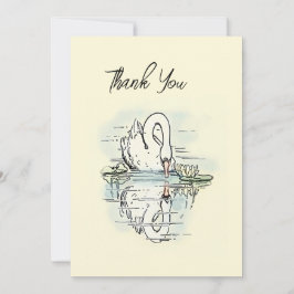 Cartão Reflexão Vintage Swan Colorida Obrigado