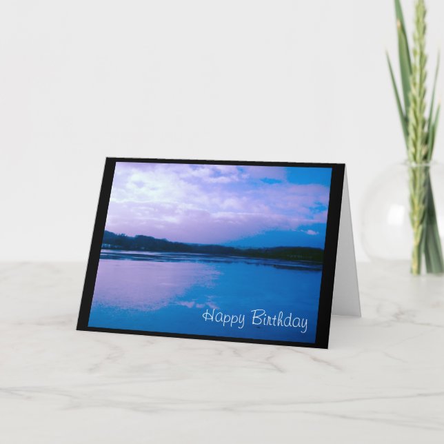 Cartão Reflexões azuis (Frente)