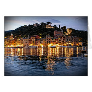 Cartão Reflexões sobre Portofino, Itália - Notecard