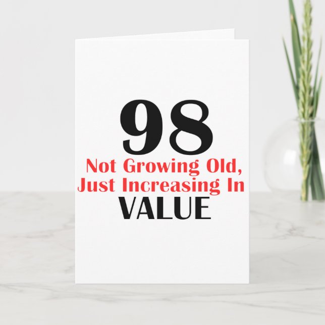CARTÃO REFRIGERE 98 ANOS DE DESIGN VELHO DO ANIVERSÁRIO (Frente)