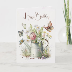 Cartão Regador Com Tulipas Aniversário