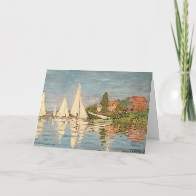 Cartão Regata de Claude Monet | em Argenteuil, c.1872 (Frente)