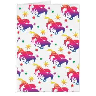 Cartão Regenbogen Pferde