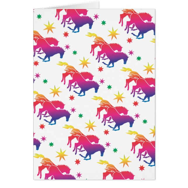 Cartão Regenbogen Pferde (Frente)