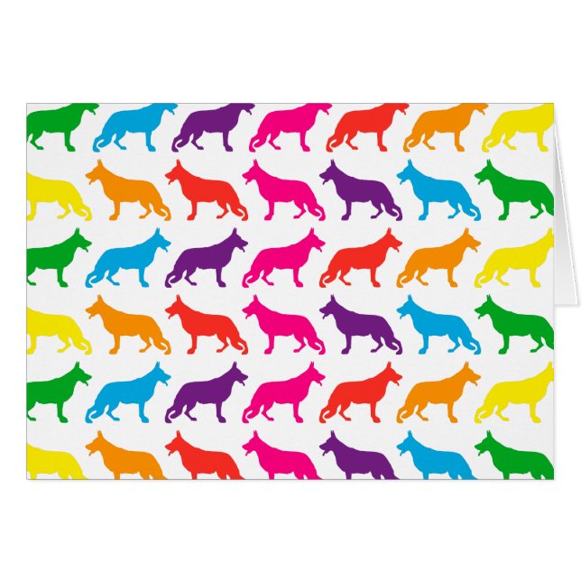Cartão Regenbogen Schäferhunde (Frente Horizontal)