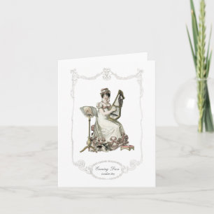 Cartão Regency Fashion Plate 1819 Notecards Dog Music