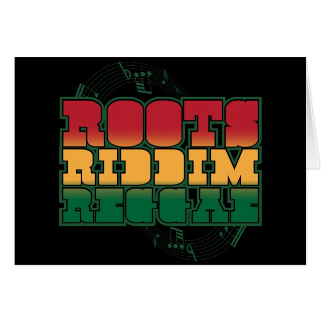 Cartão Reggae de Riddim das raizes (Frente Horizontal)