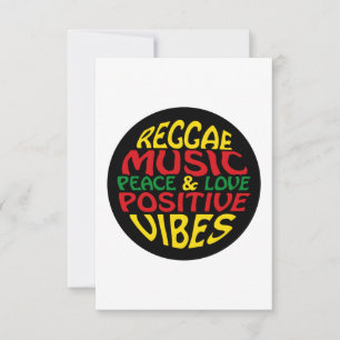 Cartão Reggae design com declarações e citações positivas