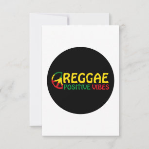 Cartão Reggae Music with positive vibes and reggae flag