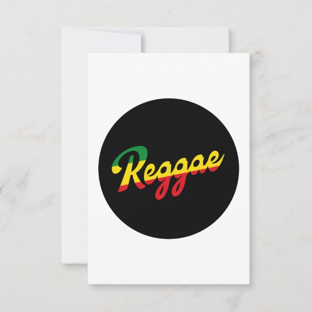 Cartão Reggae Música com cores de sinalizador reggae (Frente)