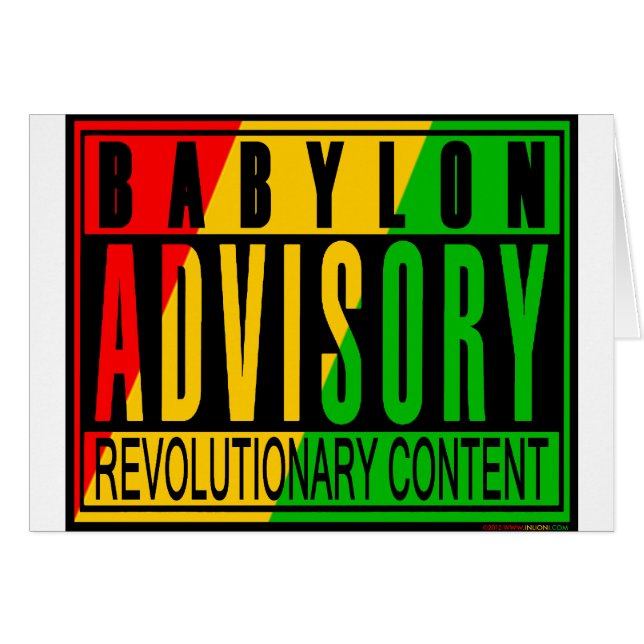 Cartão Reggae RASTA (Frente Horizontal)