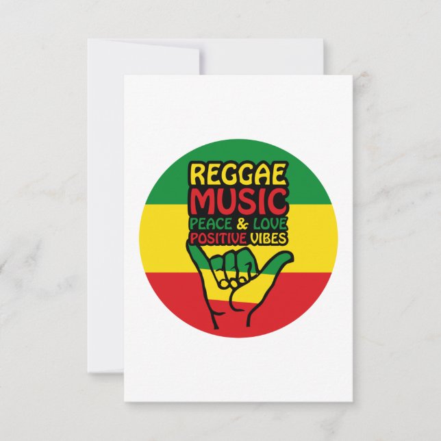 Cartão Reggae Shaka Hand with positive quotes (Frente)