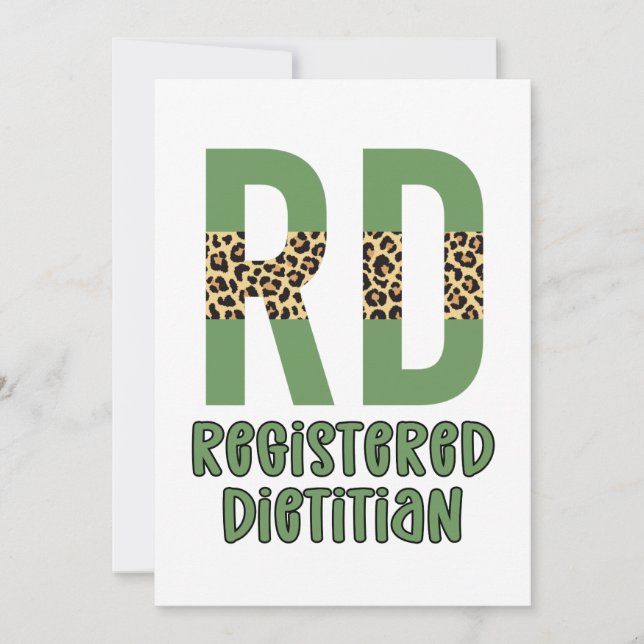 Cartão Registered Dietitian Cheetah print RD Gifts (Frente)