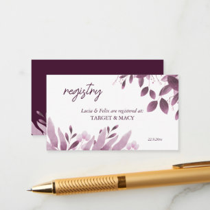 Cartão Registrado Burgundy Big Leaves