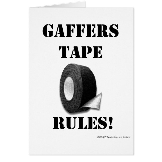 Cartão Regras da fita dos Gaffers (Frente)