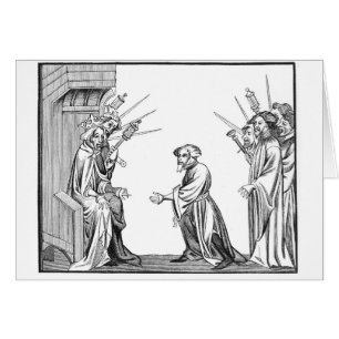 Cartão Rei Charlemagne (742-814) que recebe o juramento