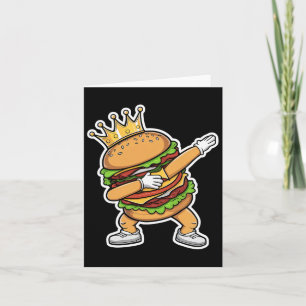 Cartão Rei De Burger Dab Dançar Engraçado Hamburger