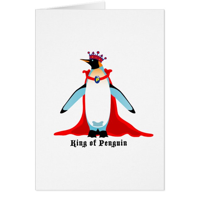 Cartão Rei de Pinguim (Frente)