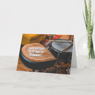 Cartão Rei do Drummer Divertido Aniversário