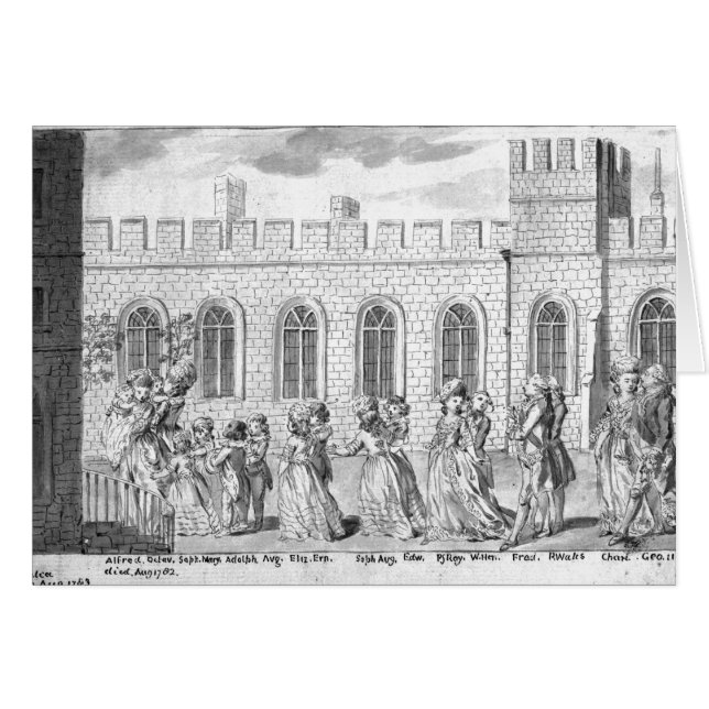 Cartão Rei George III e rainha Charlotte (Frente Horizontal)