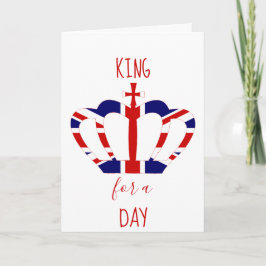 Cartão Rei por um Dia | Union Jack Crown | DIA DE OS PAIS