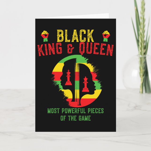 Cartão Rei Preto E Rainha Peça Mais Poderosa Do Ga (Frente)